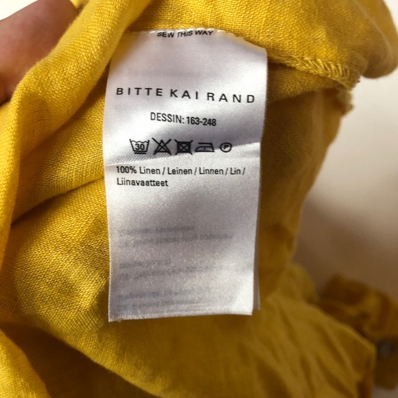 Bitte Kai Rand Copenhagen Yellow Linen Oversized Lagenlook Button Down Shirt - Picture 5 of 7